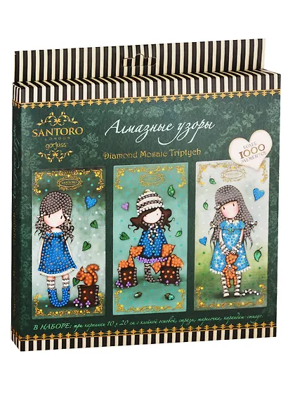 Алмазная мозаика. Триптих Santoro. Diamond Mosaic Triptych - фото 1