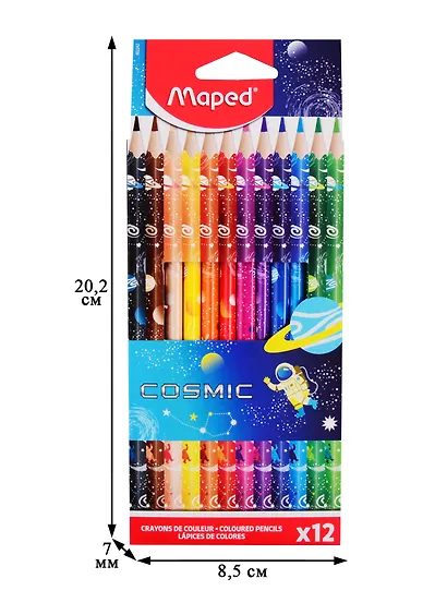Карандаши цветные «Color'Peps Cosmic», Maped, 12 цветов - фото 2