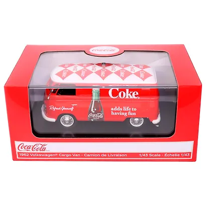 432202 Машинка литая коллекционная Motor City Classics - Die-сast модель по лицензии Coca-Cola 1962 Volkswagen Cargo Van, масштаб 1:43 - фото 2