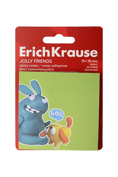 Блок 75*75 самоклеящийся 50л "Jolly Friends" ассорти, Erich Krause - фото 4