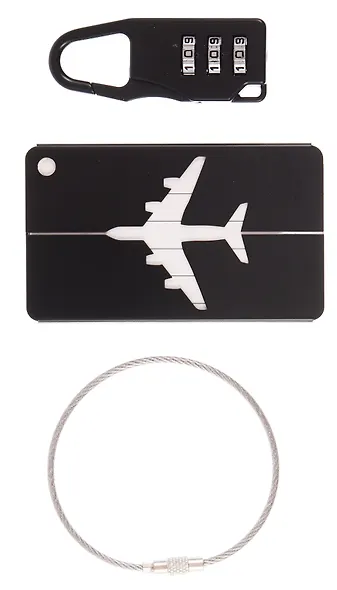 Travel набор Бирка и замочек для багажа (черный) (12-travel22-B6) - фото 3