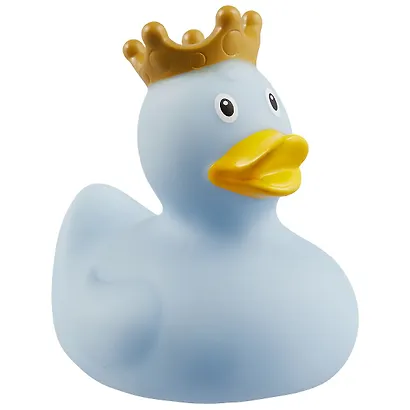 Игрушка для ванной, уточка резиновая FUNNY DUCKS "Уточка в короне голубая" (1927) - фото 1