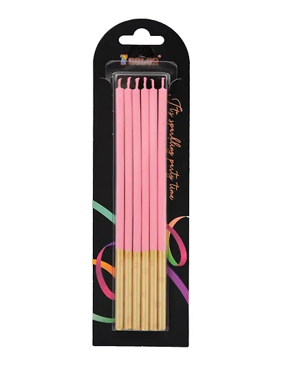Набор свечей для торта Pink (розовые) (6шт) (15см) (12-7color-candle_13) - фото 1