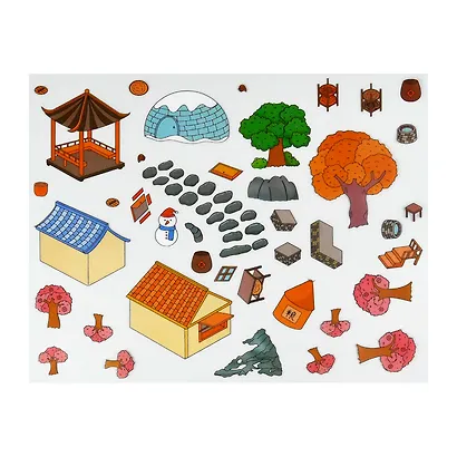 Наклейки-румбокс для создания миниатюрных сцен "4 сезона", размер 264х211 мм. Металлический пинцет в наборе - фото 4