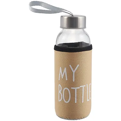 Бутылка в чехле велюр My Bottle (пастель) (стекло) (300мл) - фото 1