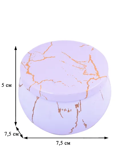 Шкатулка круглая Мрамор (золото) (металл) (6,5х5) (12-09412-03563-1) - фото 2
