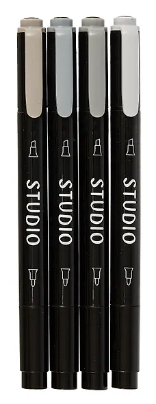 Маркеры для скетчинга 04цв "STUDIO. Shadows" двухсторонние, ПВХ-подвес, Listoff - фото 2