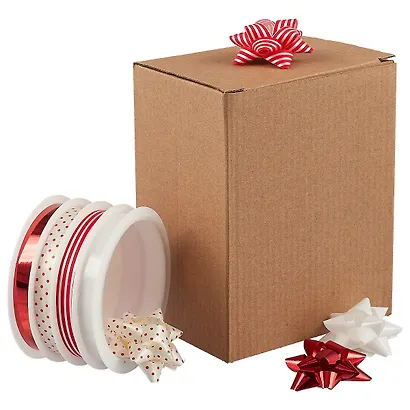 Набор для упаковки "Красный микс" 4 ленты (3м), 4 банта - фото 2