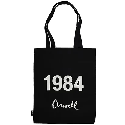 Сумка-шоппер 1984 (Дж. Оруэлл) черная, текстиль 40см.*32см. - фото 1