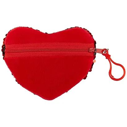 Кошелек с пайетками на молнии Сердце (11см) (текстиль) - фото 3