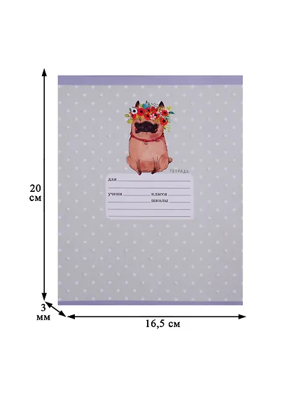 Тетрадь в клетку Unnika, "Зверушки (графика)", 12 листов, в ассортименте - фото 3