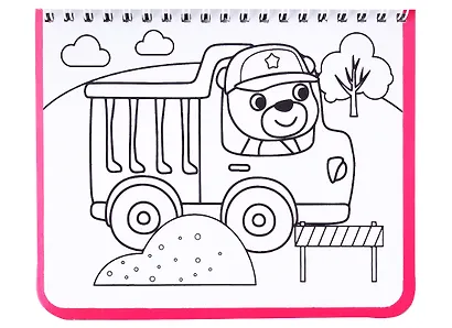 Книжка- раскраска "Рисуем водой. Машины-строители" - фото 3