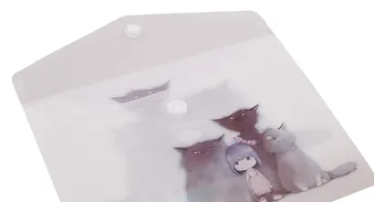 Папка-конверт А6 на кнопке "Саша и её друзья-коты" - фото 3