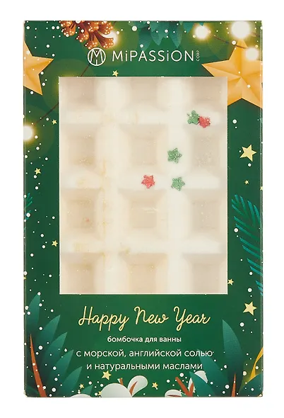 Бомбочка-вафля для ванны НГ Мерцающая ночь (зеленый) (140 г) - фото 1