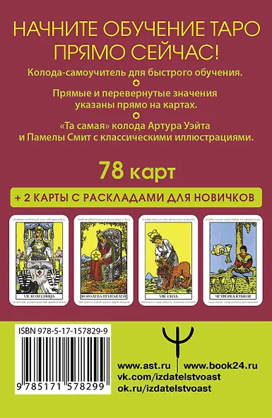Таро Уэйта. Первая обучающая колода. Прямое и перевернутое значение каждой карты - фото 2