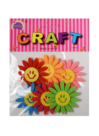 Наборы из фетра в пакете с хедером.  Цветочки-смайлы (11-21136-4) - фото 1