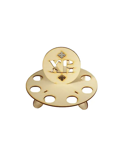 Подставка под яйца Пасхальная резная (151683) (8 яиц) (210х210х150мм) (игрушка из дерева) (упаковка) - фото 1