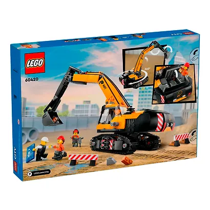 LEGO City: Жёлтый строительный экскаватор, 633 детали (60420) - фото 4