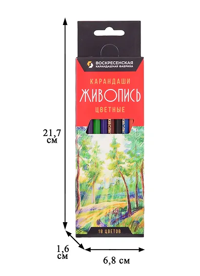 Карандаши цветные ВКФ, "Живопись", 18 цветов - фото 3