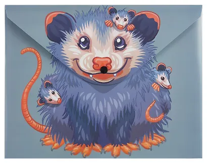 Папка-конверт А4 на кнопке "Опоссум", двуст.печать - фото 1