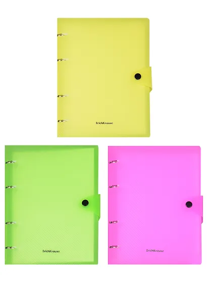 Тетрадь на кольцах в клетку Erich Krause, Neon, 80 листов, в ассортименте - фото 3