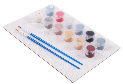 Картина-раскраска по номерам "Домик в горах" 20х14 см - фото 4