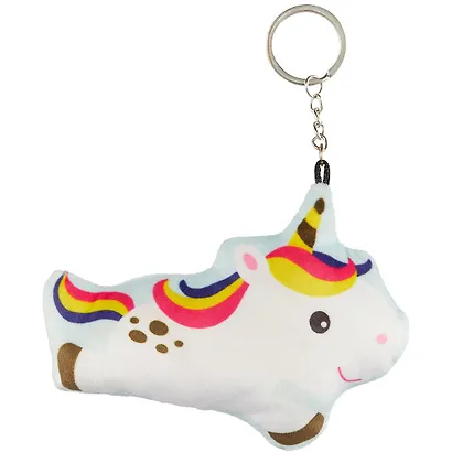 Брелок Единорог с разноцветной гривой (текстиль) (13х10) (12-0832A-QSDJS001) - фото 1