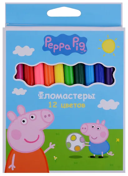 Фломастеры 12цв "Свинка Пеппа",  к/к, подвес, Росмен - фото 3