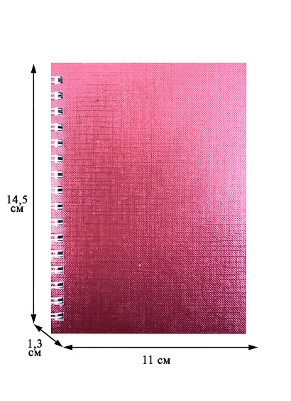 Записная книжка А6 80л кл. "METALLIC" обл. розов.бумвинил, гребень - фото 2