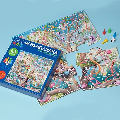 НИ Hatber Игра-Ходилка "Лесные феечки", Пазл А3ф (310х310мм), с кубиком и фишками, в Бокс-упаковке - фото 4