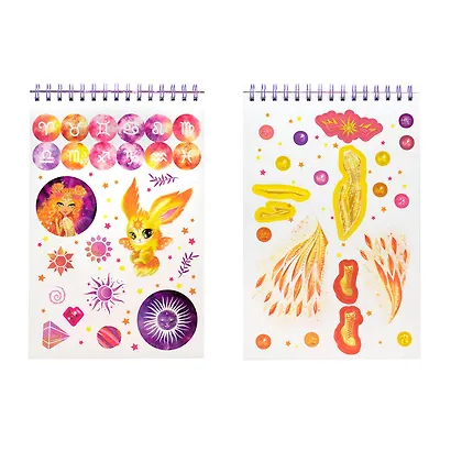 Neo Stars. Блокнот для творчества MAXI с наклейками и стразами для лица "Солнце" - фото 2