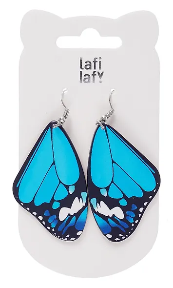 Сережки Крылья бабочки (синие) (акрил) (12-9165-202407-B1) - фото 2
