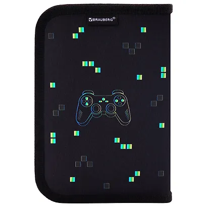 Пенал 1отд. "Pixel gamepad" с наполнением, 21*14см, 1 отк. планка, 24 предмета - фото 2