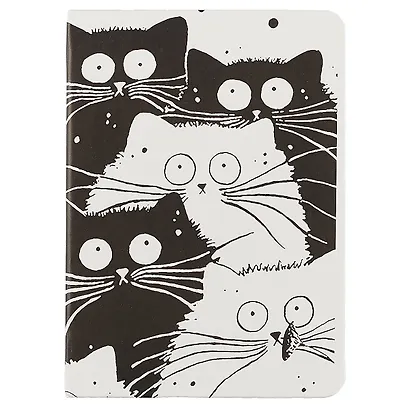Книга для записей "Black&white cats" А6, 96 листов, клетка - фото 1