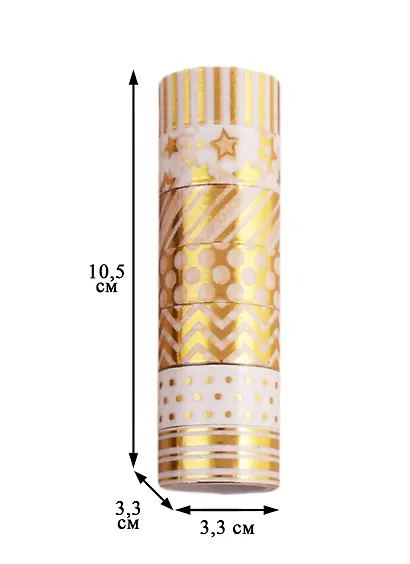 Клейкие WASHI-ленты для декора с фольгой ЗОЛОТИСТЫЕ, 15 мм х 3 м, 7 шт., рисовая бумага, ОСТРОВ СОКРОВИЩ, 661712 - фото 6