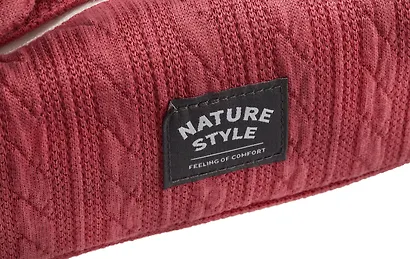 Косметичка с ремешками на кнопке Nature Style (красная) (вязаный узор) (ПВХ) (21х8х7) - фото 7