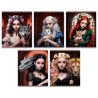 Тетрадь 96л кл. "Witches" мел.картон, ламинация Glitter, ассорти - фото 1