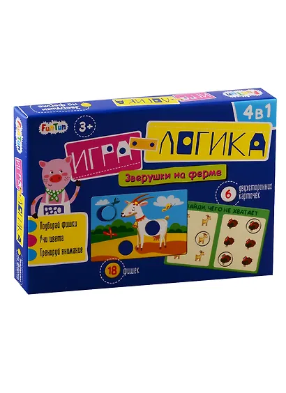 Настольная игра «Зверушки на ферме. Игра-логика», Ranok-Creative - фото 1