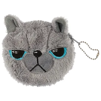 Косметичка-кошелек Кот серый (10см) (текстиль) - фото 1