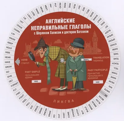 Английские неправильные глаголы с Шерлоком Холмсом и доктором Ватсоном (Таблица-вертушка) - фото 1