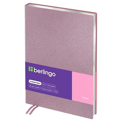 Ежедневник недат. А5 136л "Metallic" иск.кожа, сер. срез, розовый металлик - фото 1