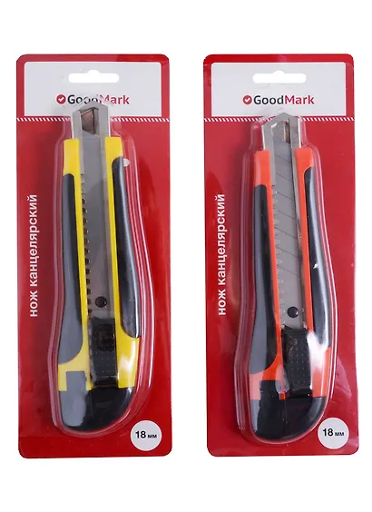 Нож канцелярский 18мм "COMFORT" пласт.корп., GoodMark - фото 3