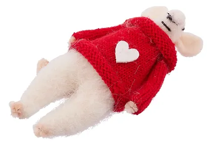 Новогоднее подвесное украшение Мышка в свитере (войлок) (11 см) - фото 3