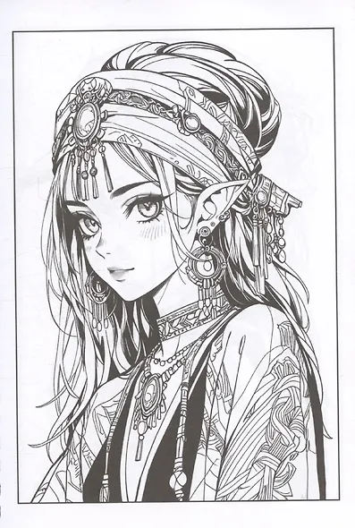 Раскраска-антистресс. Девушки. Фэнтези девушки - фото 3