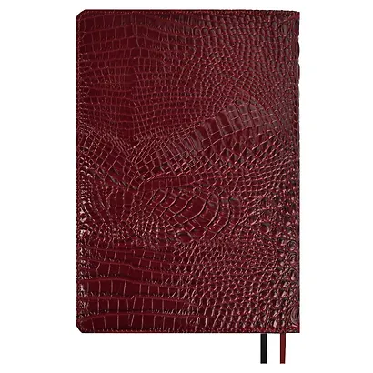 Ежедневник недат. А5+ 160л 175*245 "Аллигатор" бордовый, кожзам, тв.переплет, обл.поролон, блинтовое тиснение, офсет, ляссе, подар.упаковка - фото 11