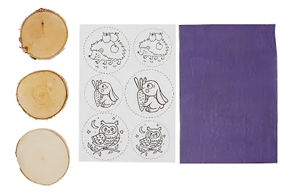 Выжигание на спилах "Сова, Зайка, Ежик" - фото 2