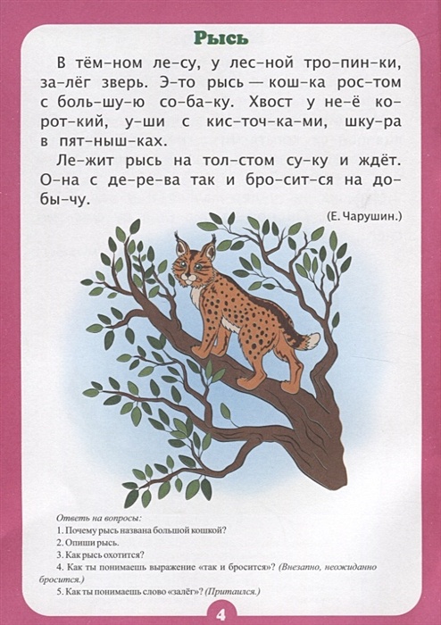 Тексты по слогам для детей 6 7 лет тексты с картинками