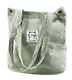 Сумка-шоппер с кнопкой мятная (вельвет) (33х31) - фото 3