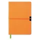 Бизнес-блокнот ЛЁН ОРАНЖЕВЫЙ+ОФСЕТ ЗЕЛЕНОГО ЦВЕТА А5, 211*146мм, 192стр., твёрдый переплёт - фото 1
