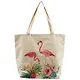 Сумка-шоппер на молнии Фламинго в цветах акварель (43х40) (текстиль) - фото 1